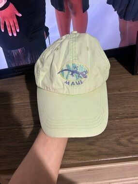 Maui Embroidered Lizard Baseball Cap - Light Lime